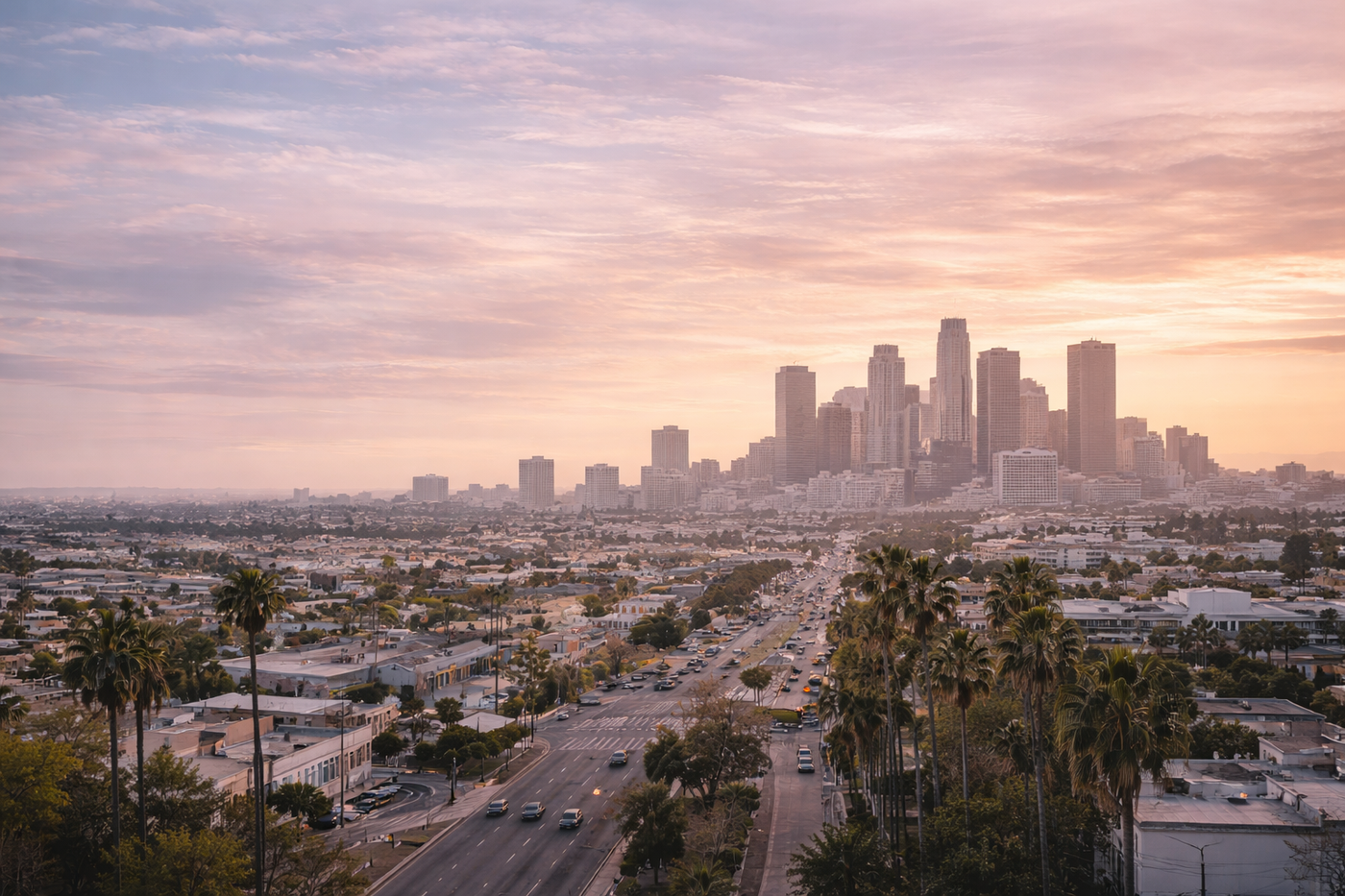 Sunset over Los Angeles